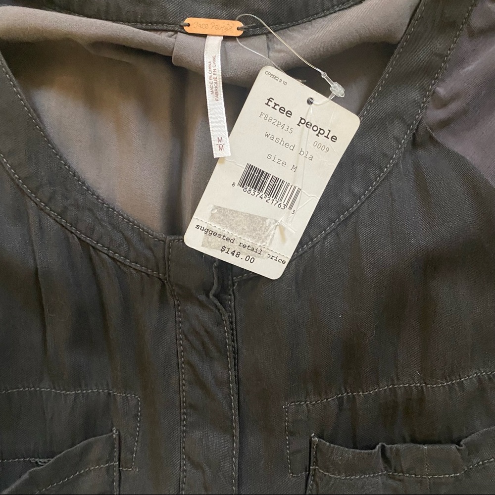 FREE PEOPLE Utility Jumpsuit in Washed Black NWT, Size Medium - Picture 6 of 10